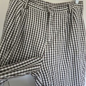 Vintage White Stag Pants Women's 14 Brown Plaid Mom Pants